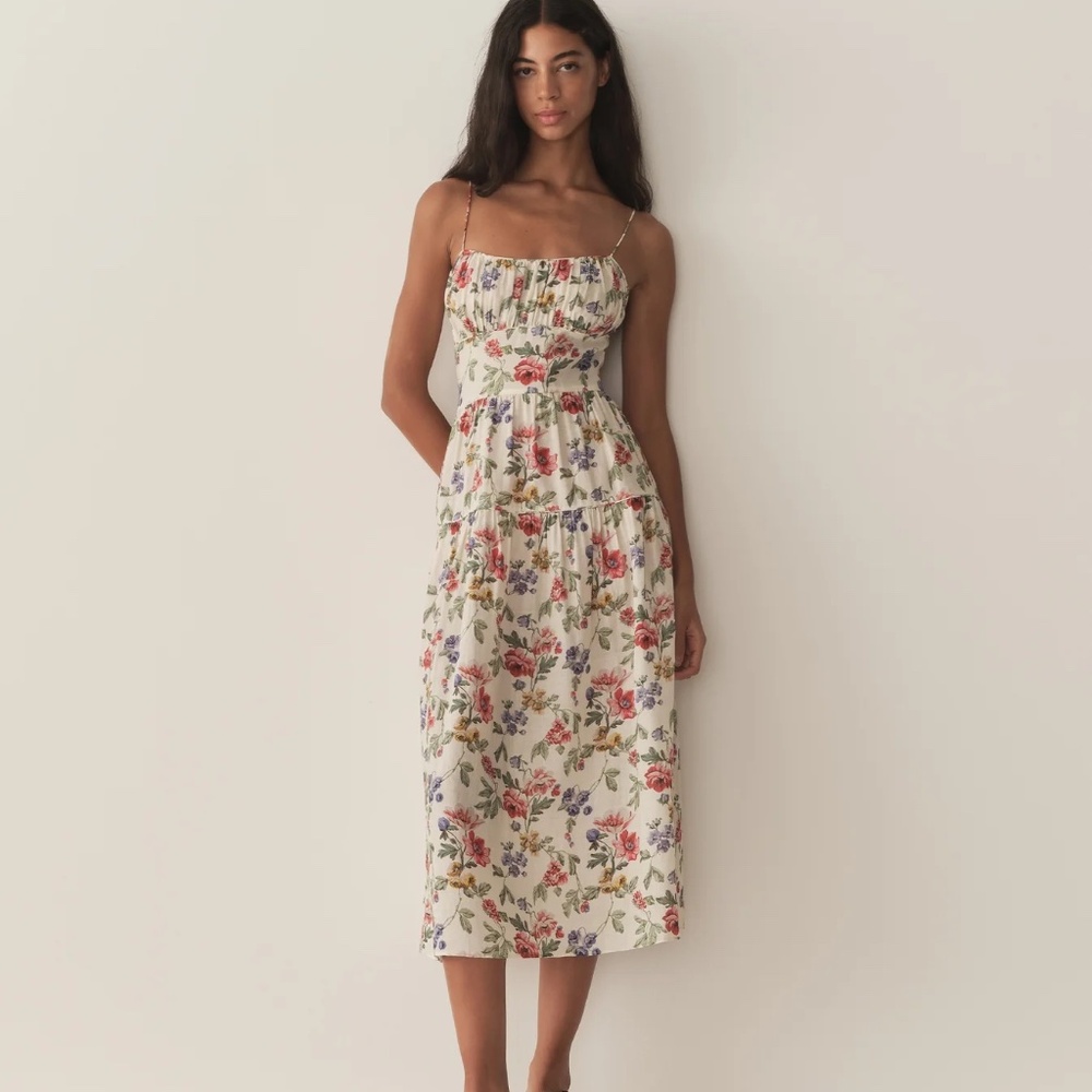 Doen Floral Print Dress - Cream and Multicolor